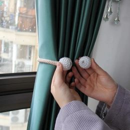 2pc Pearl Magnetic Curtain Clip Curtain Holders Tieback Clips Clips de boucle suspendus Boule de boucle