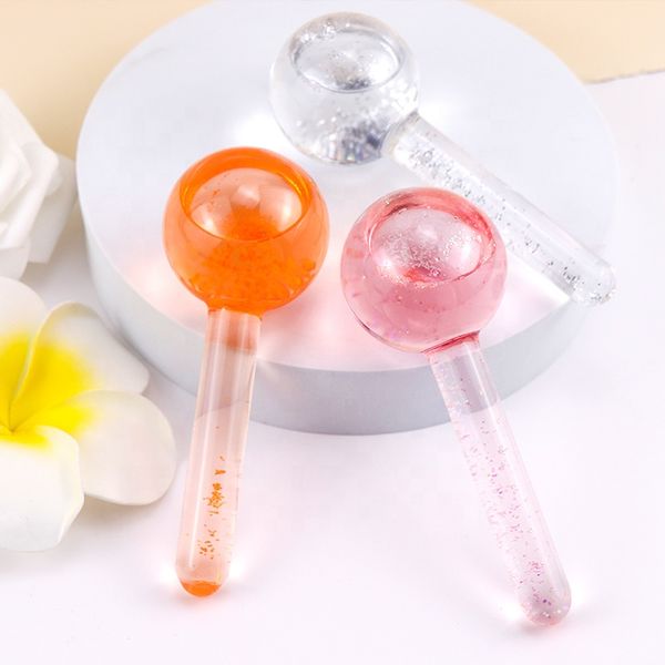 2 pièce/ensemble glaces en cristal Hockey énergie Massage lifting yeux masseur globes de glace boule de beauté yeux rouleau eau vague balles outils de soins de la peau usage quotidien