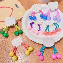 2 pièces/ensemble filles élastique élastique bandes de cheveux enfants doux Nylon boule de bonbons chouchou bandeaux bébé queue de cheval cheveux accessoires cadeau