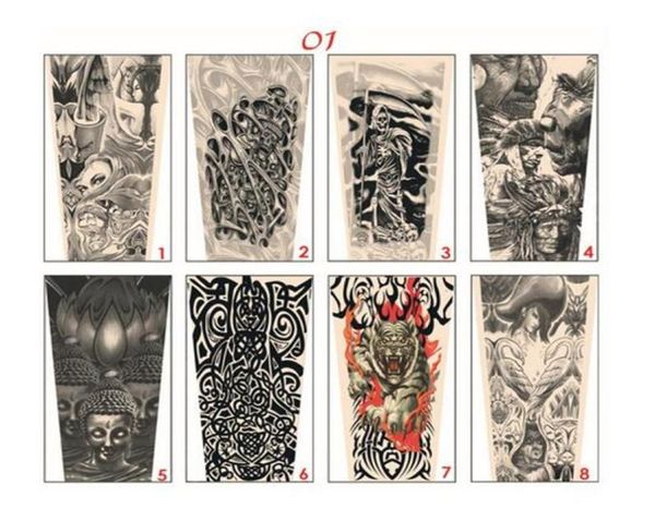 2 piezas de piel protectora de nailon elástico falso tatuaje temporal mangas brazo medias diseño cuerpo fresco hombres Unisex moda brazo calentador 9719597