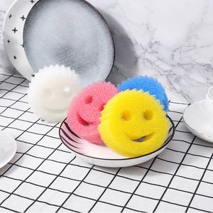 2PC Smiling Face Magic Cleaning Wipe Kitchen cleaning tools dish washing brush For kitchen