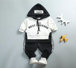 2pc Toddler Baby Boys Clothes Lettre à manches longues manteau t-shirtpants ensembles1391546