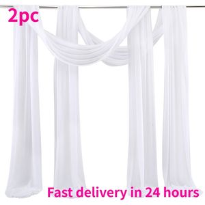 2pc bruiloft boog drape chiffon stof draperend gordijn draperie verjaardagsfeestje benodigdheden ceremonie receptie hangende muurdecoratie 231220