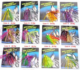 2pclot nouveau métal Spinner leurres de pêche 20 couleurs cuillères appâts gabarits Buzzbait basse Spinnerbaits doivent crochet 5766391