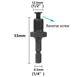 2 stks 1/4 tot 3/8 inch 1/4 tot 1/2 inch hex schachtadapter verbindingsstaaf mannelijke draad boorboor chuck adapter bit accessoire