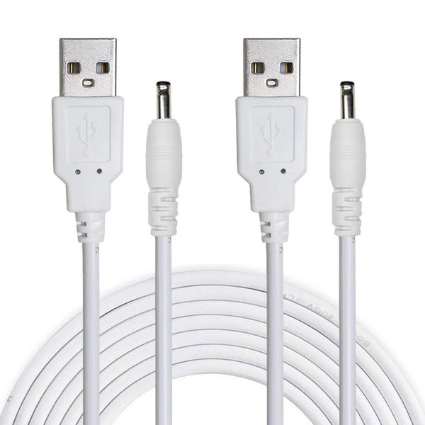 Câble USB Type A mâle vers connecteur d'alimentation DC 5V, 1.5 mètres/4.92 pieds, 2 pièces, 3.5mm x 1.35mm