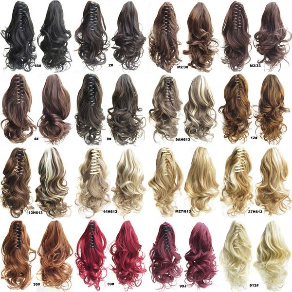 40 cm de largo sintético per i capelli Claw Ponytail 16 colores Simulación de cabello humano Extensioin coletas Bundles CP-222