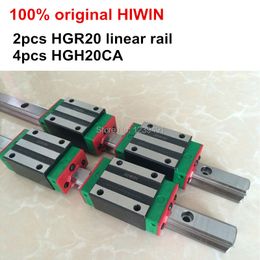 2pcs 100% Guide linéaire HIWIN ORIGINAL HGR20 - 550 600 650 700 750 800mm + 4pcs Carriage HGH20CA ou HGW20CA CNC Pièces