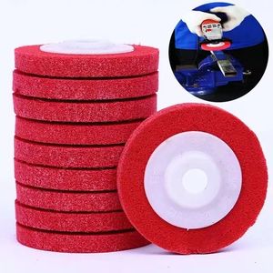 2 pièces 100mm roue en Fiber de Nylon disque abrasif Non tissé 4 ''tampon de polissage de meulage pour les métaux céramique marbre bois artisanat