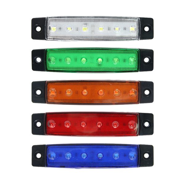 2 uds 12V 24V luz de posición lateral automática 6 LEDs lámpara de advertencia para camión remolque autobús ATV camión indicador lámpara de señal Coche