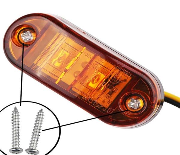 2PCS 12V 24V LED LIGHTS LICTERS AVERTISSEMENT AVERTISSEMENT AUTO AUTO AUTO EXTERNE LAMBRE TRAVAIL LORRY LOCIRES BLANC ROUGE JAUNE5337036