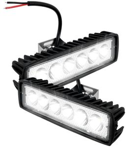 Barre lumineuse LED pour voiture, 2 pièces, 12V, 18W, 6000K, Super brillante, lumière de travail, étanche IP67, projecteur, lampe de conduite automobile hors route, 4492379