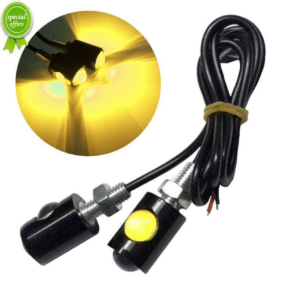 2 pièces 12V moto LED aigle oeil lumière plaque d'immatriculation lumières motocross vélo coloré clignotant lampe feux de jour