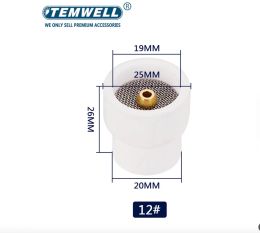 2 stks 14# 12# Wit aluminiumoxide -beker met witte keramische mondstukken voor WP9/20/17/18