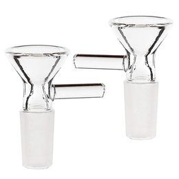 2pcs Bol en verre de 14 mm pour herbe 14 mm Male Bow Bol Pieces narguilées d'entonnoir Joix des accessoires fumeurs