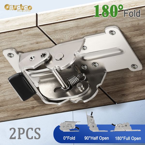 2PCS 180 ° Table Table Table pliant Sel Hinge charnière RV RV REFITATION ET MADIEL