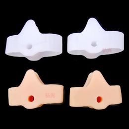 2pcs = 1 Pair Silicona Dos agujeros Separador Gel Foot Finger Protector Bunion Orthopedic Hallux Valgus Guard Sputor Pedicure