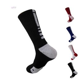 2pcs 1 Pair Socks USA Professional Elite Basketball Terry Long Knee Athletic Men Compresión de moda Invierno 07GD