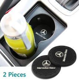 2PCS 2,75 inch stoere Mercedes Logo Voertuigreizen Auto Cup Holder Insert Anti Slip Coaster CAN For Mercedes Decoration3652789