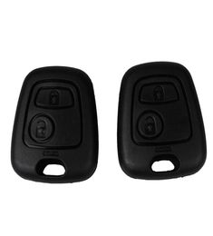 2pcs 2 bouton clés à distance de la clés non coupées clés de la lame de la lame FOB FOB COUVERTURE DE REMPLACEMENT DE CASSE POUR CITROEN C1 C4 Peugeot 107 207 307 407 206 306 403695248