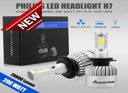 2pcs 200W 20000lm H7 Kit de phare à LED imperméable