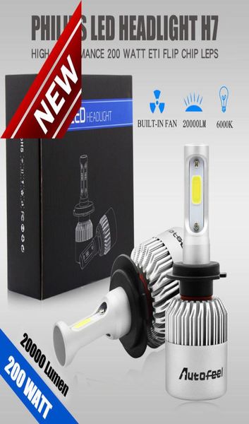 2 uds 200W 20000LM H7 lámpara LED impermeable Kit de faros bombillas de haz de coche 6000K blanco 2009748