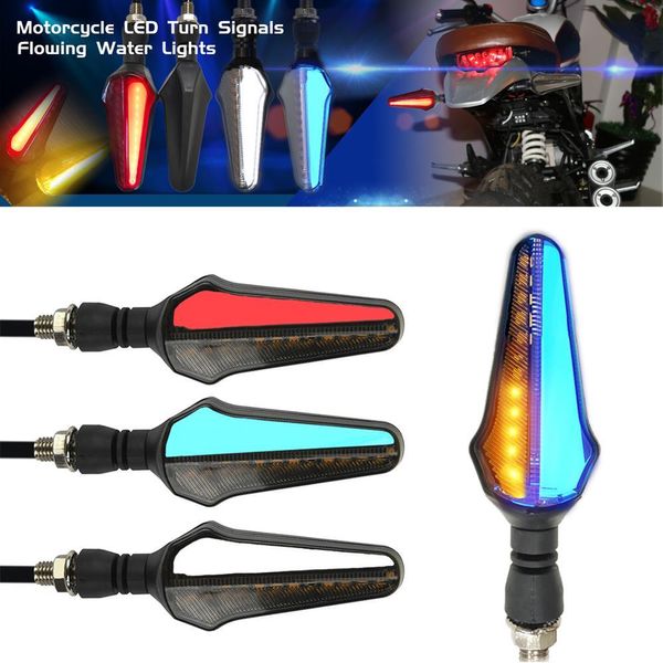 2 pièces 24 LED double couleur Guide moto feu stop étanche clignotant indicateur lampe feux de jour intégration