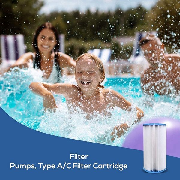 2PCS 29002E Piscine de type A / C Cartouilles de filtre Pièces de remplacement pour les pompes à filtre Intex outil de nettoyage de natation