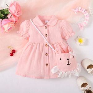 2 stks 3-24m pasgeboren roze schattige peuter Giel Princess Dress Set nieuwe mode babymeisjes kleren L2405