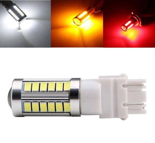 2 pièces 3156 3157 LED haute puissance 33 SMD 5630 LED ambre jaune clignotant blanc P27W T25 ampoules de voiture rouge P277W Source de lumière de voiture lamp9249548