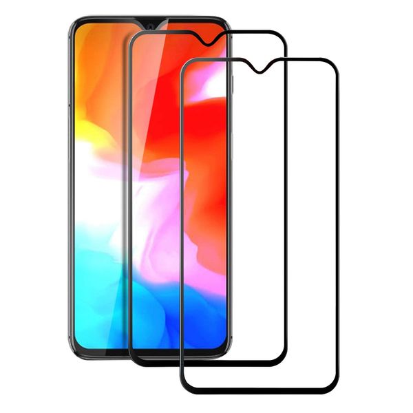 Protector de pantalla de cristal templado de cubierta completa 2PCS 3D para OnePlus 6T