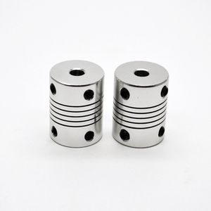 2 piezas de impresoras 3D piezas de aluminio CNC Motor Jaw Shaft Acoplador de 5 mm a 8 mm ACOPLINO FLEXIBLE OD19 L25 mm