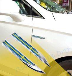 Autocollant 3D pour voiture, 2 pièces, symbole du drapeau suède SE, garniture de carrosserie des deux côtés de l'aile, Badge emblème, accessoires 2746705