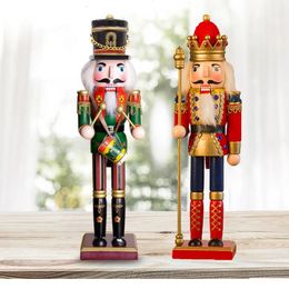 2 pièces/3 pièces 30cm casse-noisette noël en bois soldat marionnette créative Figurine artisanat Festival cadeau maison bureau décor de bureau 240123