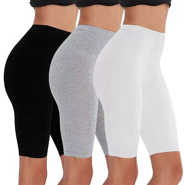 2pcs / 3pcs Pack Eco-Friendly Viscose Spandex Bike Shorts pour femme Fitness Active Wear Très doux confortable M30181 210301