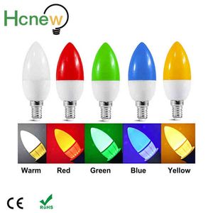 Bougie LED 3W E14 C35, 5 couleurs, ampoule AC 220V SMD2835, économie d'énergie, Non variable, abat-jour PC, lampe LED H220428, 2 pièces