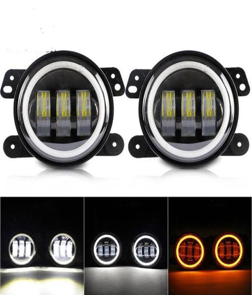 2 uds 4 pulgadas 30W luces antiniebla LED para Jeep Wrangler reemplazos de parachoques delantero blanco ámbar conducción Offroad5811047