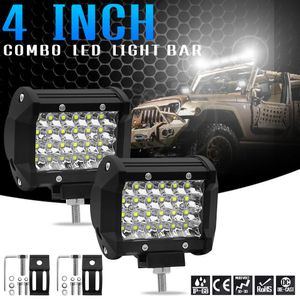 2 stks 4 inch 4 rijen LED-werklichtbar overstromingspot combo 12V 24V auto truck 4WD offroad drijflamp koplamp ATV UTV boot truck