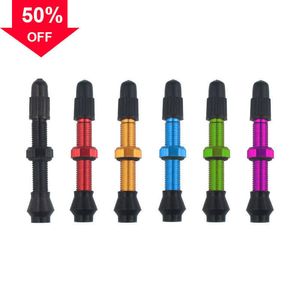 2 pièces 40/44MM vélo vide Air Valve tige en alliage Durable noyau en laiton Presta vtt vélo Tubeless pneu buse capuchon pièces de cyclisme