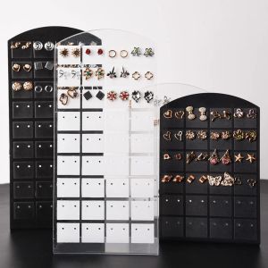 2 stks 48/72 Gaten draagbare oorbellen oorbuien houder plastic sieraden display houders oorrang showcase organisator stand opslagrek