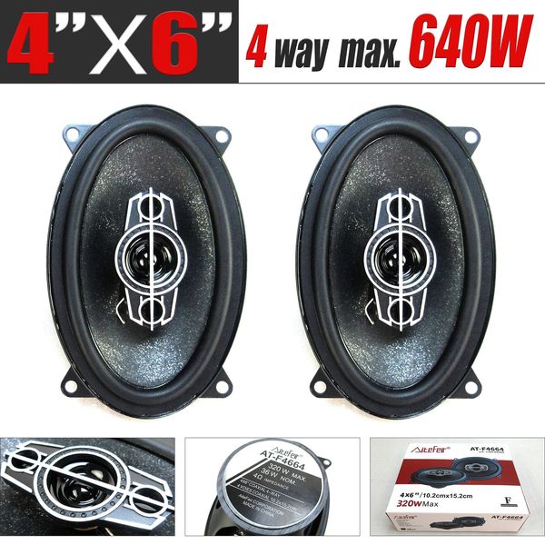 2 pièces 4x6 pouces 640W 4 voies voiture HIFI haut-parleur Coaxial porte de voiture Audio musique stéréo Tweeter mi-woofer gamme complète haut-parleur de fréquence 240102