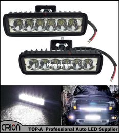 2 pièces 6 pouces 18W barre lumineuse LED 12V 24V moto tout-terrain 4x4 ATV Spot feux de jour camion tracteur avertissement travail projecteur1082993