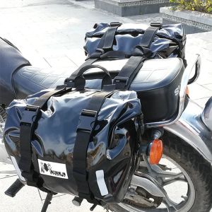 2pcs 60L Sacs de selle de moto étanche 60L Sac de panier universel Moto Travel Sild Sild Sild Sac de rangement