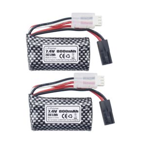 2PCS 7.4V 800mAh 5500-2P Plug Lithium Battery For 9130 9135 9136 9137 9138 9145 Remote Control Toy Car RC 4WD High-Speed Off-Road Vehicle