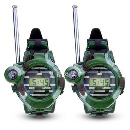 2 Stuks 7 In 1 Childrens Creatieve Militaire Walkie-Talkie Lichtgevende Horloge Interactief Kompas Speelgoed Voor Kinderen Gift puzzel Speelgoed 240131