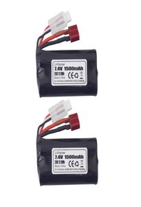 2 stks 74V 1500 mAh Tplug lithiumbatterij wordt gebruikt voor wlotys 12423 12401 12403 12428 HM163 HM164 YC200 9155 9156 4WD Highspeed off98798533