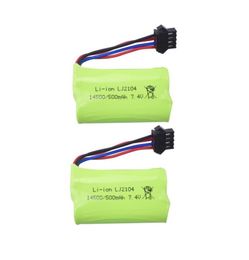 2PCS 74V 500 mAh Batería de litio para EC16 RC Barco Part Piel