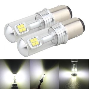 2 uds 80W 1156 1157 XBD blanco 8LED bombillas LED superbrillantes para luces de marcha atrás de señal de giro de freno