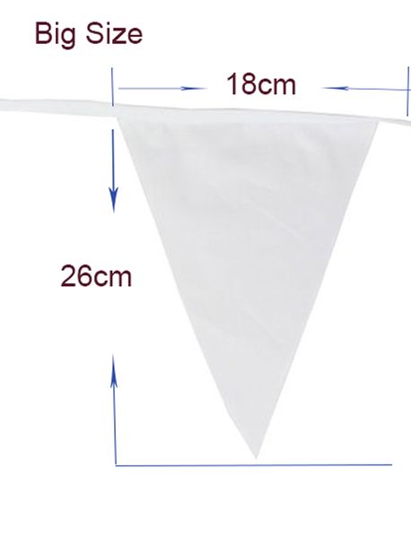 2pcs 8m Pure White Wedding Fabric Banner Banner 20 Flags Bunting Bunting Banner Diy Garra Garland Festival Festival Decoración