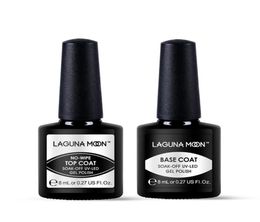 2pcs 8 ml Lagunamoon Nowipe Top Coat Base Coat Set Long Lasting Gel Rust de vernis à ongles UV FEAK DE LED OFF GEL POSOVUV LED VARNIS MANIC5709120